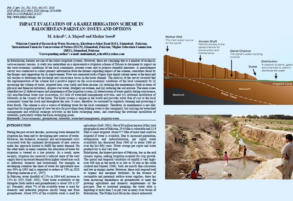Impact Evaluation of Karez Irrigation Scheme in Balochistan