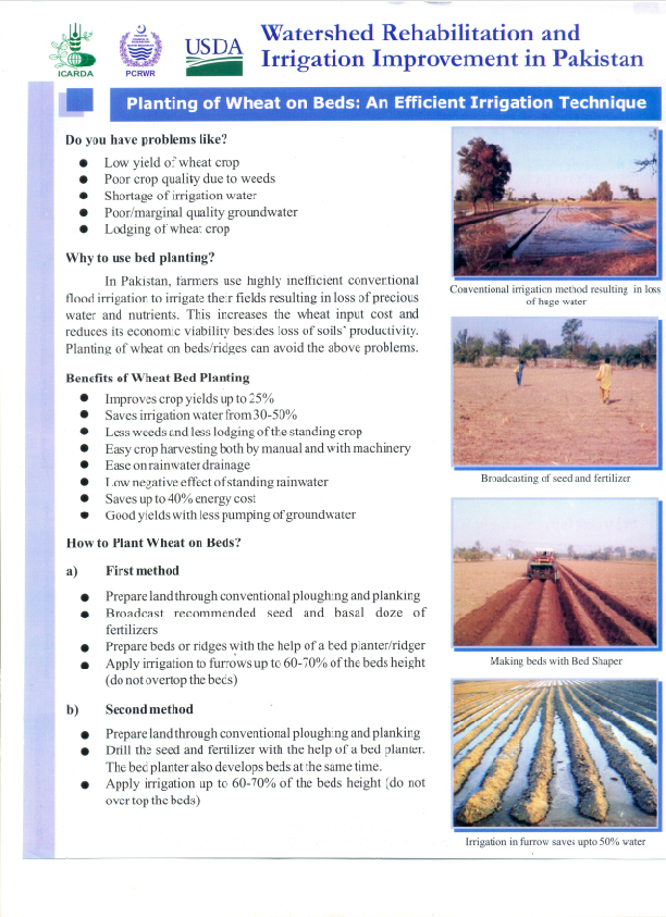 Planting of Wheat on Beds: An Efficient Irrigation Technique