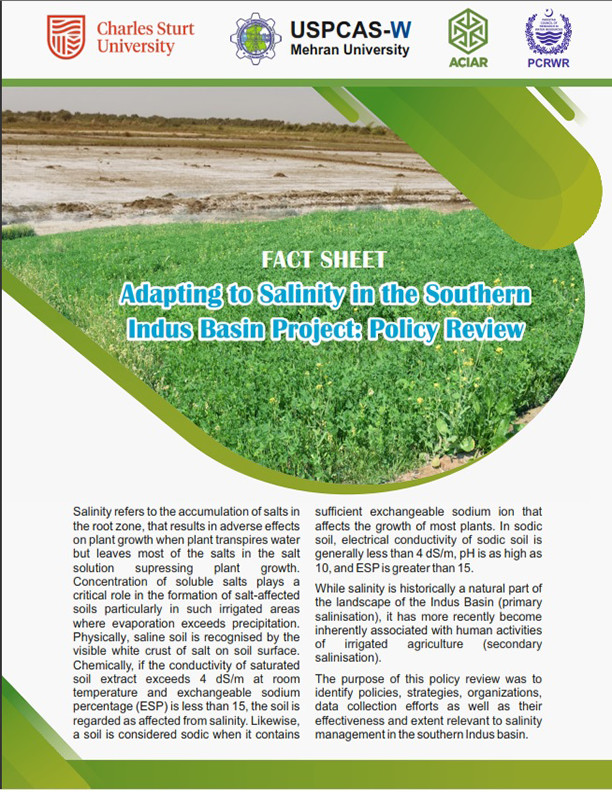 Fact Sheet Adapting to Salinity in the Southern Indus Basin Project Policy Review 2022