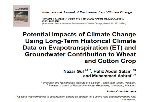 Potential Impacts of Climate Change Using Long-Term Historical Climate Data on (ET) and Groundwater ...
