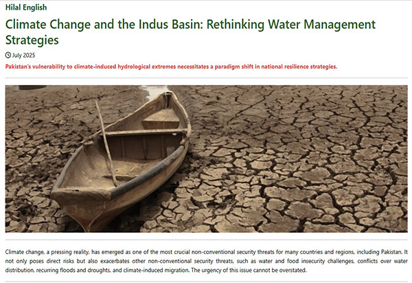 Climate Change and the Indus Basin: Rethinking Water Management Strategies