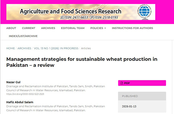 Management strategies for sustainable wheat production in Pakistan– a review